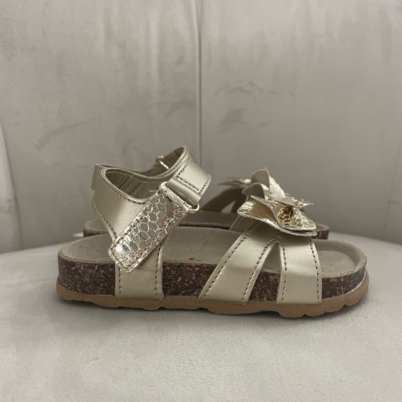 Gold Giulia Palai Toddler Girl Flatform Sandals - Size 8 - Picture 4 of 5